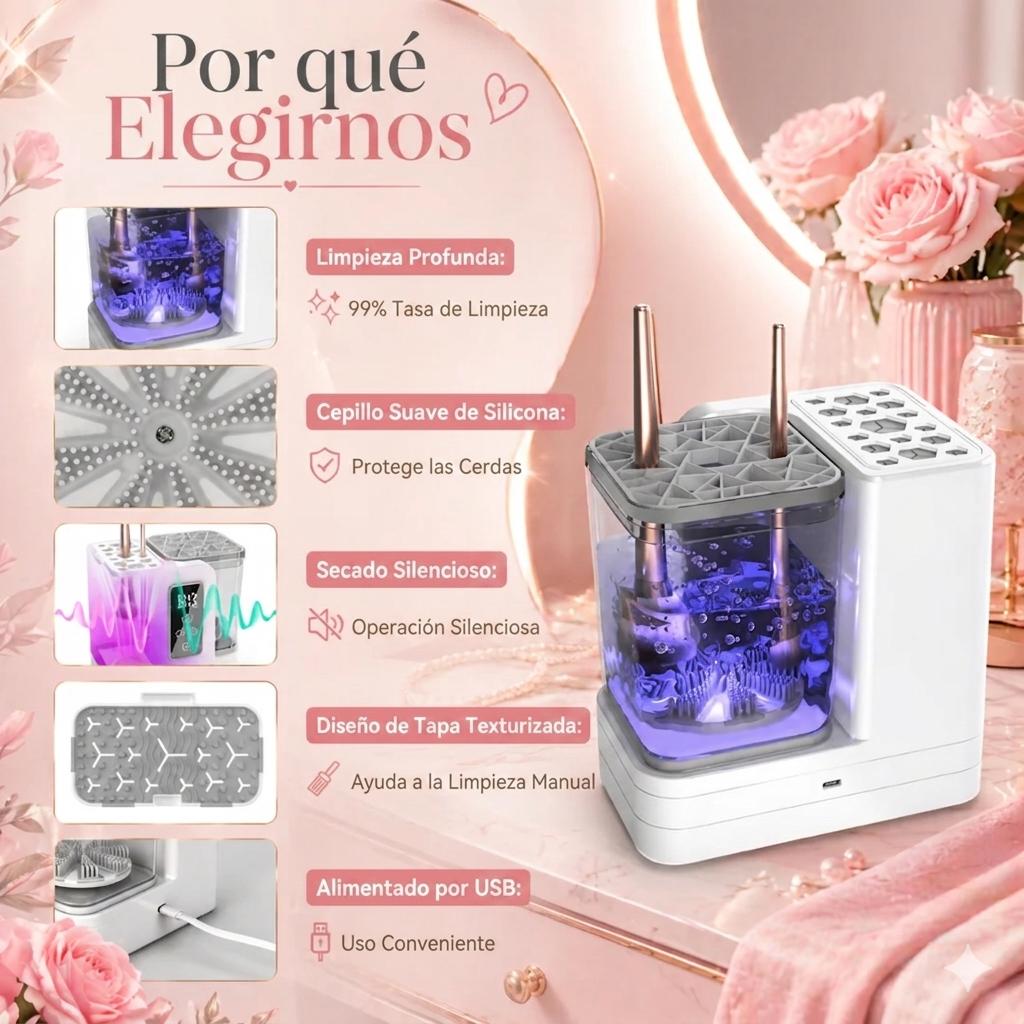 Ultimate Makeup Washer 5 en 1 lavado y secado de brochas y esponjas